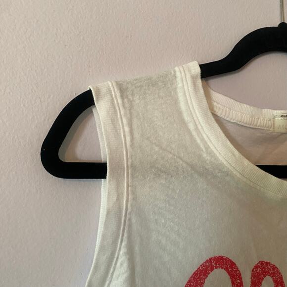 Mother White Sleeveless Strong Silent Type Tank Top Cropped Heart Design Large - Picture 5 of 12
